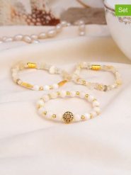 L'Atelier de Gaia Bransoletki (3 szt.) rozmiar: onesize. Białe bransoletki damskie L'Atelier de Gaia, z mosiądzu. Za 46.95 zł.