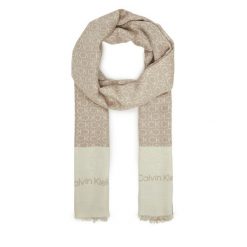 Szal Calvin Klein. Brązowe szaliki damskie Calvin Klein, bez wzorów. Za 179.99 zł.