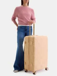 Nine West Walizka duża CEO-NW-L-006-09 BEIGE Różowy jasny. Czerwone walizki Nine West, bez wzorów, z tworzywa sztucznego, duże. Za 399.99 zł.