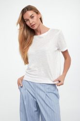 T-shirt damski lniany SPORTALM. T-shirty damskie Sportalm, bez wzorów, ze lnu, bez kołnierzyka. Za 839.00 zł.