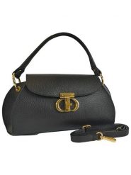 ORE10 Skórzana torebka "Nadis" w kolorze czarnym - 34 x 17 x 12 cm rozmiar: onesize. Czarne torebki klasyczne damskie ORE10, z materiału, przez ramię, bez dodatków. Za 304.99 zł.