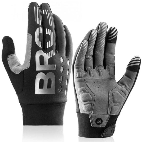 Rękawiczki rowerowe długie dla dorosłych Rockbros S209BK. Czarne rękawiczki damskie ROCKBROS, bez wzorów. Za 89.99 zł.