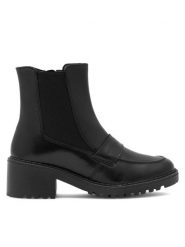 Sergio Bardi Botki SERGIO BARDI-WB-C1050-01SB Czarny. Czarne botki damskie Sergio Bardi, z materiału, bez obcasa, na słupku, bez zapięcia. Za 174.99 zł.