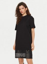 Karl Lagerfeld Jeans Sukienka codzienna A1W13015 Czarny Relaxed Fit. Czarne sukienki damskie Karl Lagerfeld Jeans, bez wzorów, z bawełny, bez ramiączek. Za 309.99 zł.
