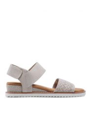 Skechers Sandały BOBS Desert Kiss 31440/OFWT Beżowy. Brązowe sandały damskie Skechers, bez wzorów, z materiału, bez obcasa, na płaskiej podeszwie, bez zapięcia. Za 189.99 zł.