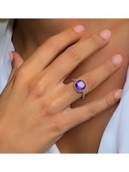 Les Petites Précieuses Srebrny pierścionek z ametystem rozmiar: 56. Różowe pierścionki damskie Les Petites Précieuses, z ametystem, srebrne. Za 137.95 zł.