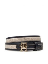 Tommy Hilfiger Pasek Damski Th Logo 2.5 Canvas AW0AW17249 Granatowy. Niebieskie paski damskie Tommy Hilfiger, bez wzorów, z materiału. Za 242.99 zł.