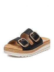 Remonte Klapki CEO-D0Q66-00 Czarny. Czarne klapki damskie Remonte, bez wzorów, ze skóry, bez obcasa, bez zapięcia. Za 369.99 zł.