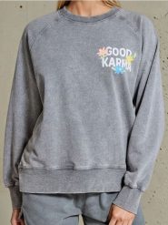 Bluza z nadrukiem - szary. Szare bluzy damskie Sinsay, l, bez wzorów, bez kaptura. Za 19.99 zł.
