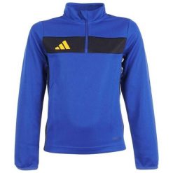 Adidas Tiro 25 Essentials junior - Bluza z zamkiem dla juniorów. Niebieskie bluzy damskie Adidas, bez wzorów, z materiału, bez kaptura. Za 170.40 zł.