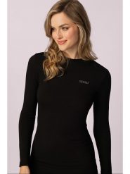 Spaio Koszulka termiczna "Merino" w kolorze czarnym rozmiar: M. Czarne koszulki damskie Spaio, m, bez wzorów, z materiału, bez kołnierzyka, bez ramiączek. Za 325.95 zł.