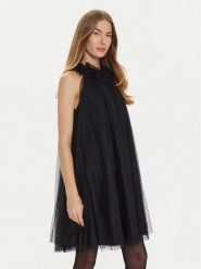 TWINSET Sukienka koktajlowa 242AT2150 Czarny Loose Fit. Czarne sukienki damskie Twinset, bez wzorów, z syntetyku, wizytowe, bez ramiączek. Za 399.99 zł.