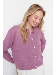 Trendyol Kardigan w kolorze fioletowym rozmiar: S. Różowe kardigany damskie Trendyol, s, bez wzorów. Za 52.30 zł.