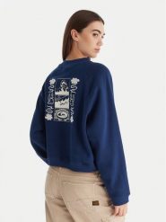 Quiksilver Bluza Graphic Crew EQWFT03198 Granatowy Regular Fit. Niebieskie bluzy damskie Quiksilver, xs, bez wzorów, z bawełny, bez kaptura. Za 159.99 zł.