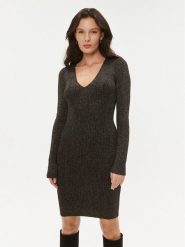 TWINSET Sukienka dzianinowa 232TT3272 Czarny Slim Fit. Czarne sukienki damskie Twinset, bez wzorów, z dzianiny, bez ramiączek. Za 469.99 zł.