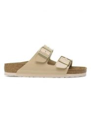 Birkenstock Klapki "Arizona" w kolorze beżowym rozmiar: 38. Brązowe klapki damskie Birkenstock, bez wzorów, z otwartym noskiem, bez obcasa, bez zapięcia. Za 356.95 zł.