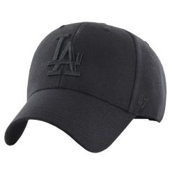 Czapka z daszkiem dla dorosłych MLB Los Angeles Dodgers Cap. Czarne czapki z daszkiem damskie 47 Brand, bez wzorów, z wełny. Za 119.99 zł.