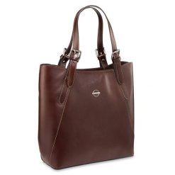 Skórzany tote bag BETLEWSKI BVP-110 brązowy. Brązowe torebki klasyczne damskie Betlewski, ze skóry, bez dodatków. Za 439.99 zł.