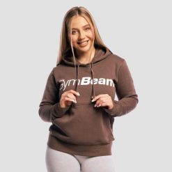 Bluza damska fitness z kapturem Athlete Cocoa. Bluzy damskie GYMBEAM, xl, bez wzorów, z bawełny, z kapturem. Za 85.90 zł.