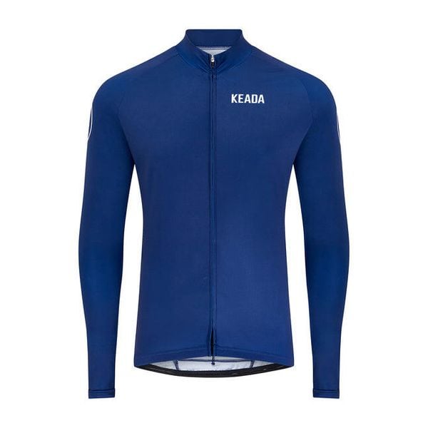 Damska koszulka kolarska z długim rękawem – Granatowa. Niebieskie koszulki damskie KEADA SPORTS, xl, bez wzorów, bez kołnierzyka, bez ramiączek. Za 332.00 zł.