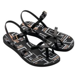 Sandały japonki damskie Ipanema Fashion Sand VIII Fem. Czarne klapki damskie Ipanema, bez wzorów, bez obcasa, bez zapięcia. Za 119.00 zł.