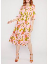 Blutsgeschwister Sukienka "Springtime Melodydancing fruits" w kolorze jasnoróżowym rozmiar: L. Różowe sukienki damskie Blutsgeschwister, bez wzorów, z wiskozy, klasyczne, bez ramiączek. Za 206.91 zł.