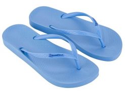 Japonki damskie Ipanema Anat Colors. Niebieskie klapki damskie Ipanema, bez wzorów, z materiału, bez obcasa, bez zapięcia. Za 52.99 zł.