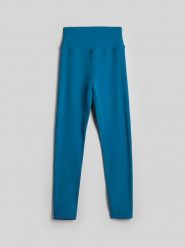 4F Legginsy treningowe szybkoschnące damskie - turkusowe L. Niebieskie legginsy damskie 4F, l, bez wzorów, z materiału. Za 119.99 zł.