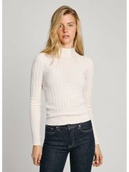 Pepe Jeans Koszulka w kolorze kremowym rozmiar: L. Brązowe bluzki damskie Pepe Jeans, l, bez wzorów, z jeansu, bez kołnierzyka, bez ramiączek. Za 136.13 zł.