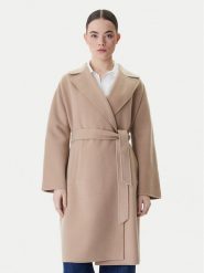 Weekend Max Mara Płaszcz wełniany Civada 2615011011 Beżowy Regular Fit. Brązowe płaszcze damskie Weekend Max Mara, na zimę, bez wzorów, z wełny, bez kaptura. Za 2,689.00 zł.