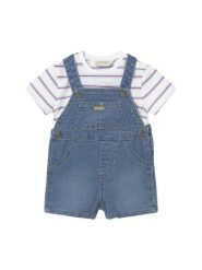 Mayoral Komplet t-shirt i ogrodniczki 1623 Niebieski Regular Fit. Niebieskie t-shirty i koszulki chłopięce Mayoral, bez wzorów, z bawełny, bez kołnierzyka, bez ramiączek. Za 159.99 zł.