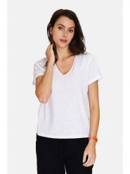 Le Jardin du Lin Koszulka w kolorze białym rozmiar: 36. Białe bluzki damskie Le jardin du lin, bez wzorów, bez kołnierzyka, bez ramiączek. Za 65.99 zł.