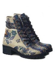 Goby Botki w kolorze kremowo-niebieskim rozmiar: 41. Brązowe botki damskie Goby, eleganckie, bez obcasa, bez zapięcia. Za 339.99 zł.