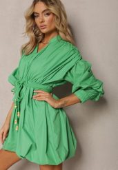 Zielona Sukienka Appomene. Zielone sukienki damskie Renee, bez wzorów, boho, bez ramiączek. W wyprzedaży za 47.99 zł.