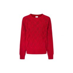 Sweter damski Pepe Jeans Hedra. Czerwone swetry klasyczne damskie Pepe Jeans, na zimę, z jeansu, bez kołnierzyka. W wyprzedaży za 344.35 zł.