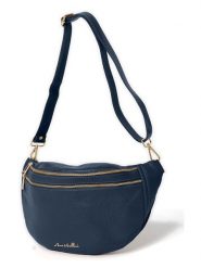 Anna Morellini Skórzana saszetka "Lorenza" w kolorze granatowym - 36 x 22,5 x 12 cm rozmiar: onesize. Niebieskie nerki i saszetki damskie Anna Morellini, bez wzorów, z materiału. Za 260.99 zł.