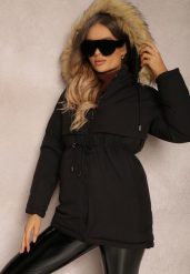 Czarna Kurtka Parka z Kapturem z Futerkiem Bimi. Czarne kurtki damskie Renee, na jesień, l, z kapturem. Za 169.99 zł.