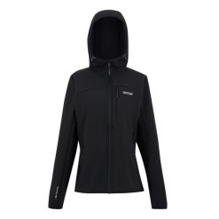 Kurtka Damska Ossek Soft Shell. Czarne kurtki damskie Regatta, bez wzorów, bez kaptura. Za 203.99 zł.