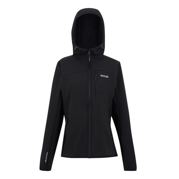 Kurtka Damska Ossek Soft Shell. Czarne kurtki damskie Regatta, bez wzorów, bez kaptura. Za 215.99 zł.