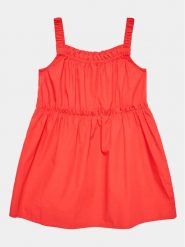 United Colors Of Benetton Sukienka codzienna 4EW7GV00T Czerwony Regular Fit. Czerwone sukienki dziewczęce United Colors Of Benetton, bez wzorów, z bawełny, bez ramiączek, proste. Za 99.99 zł.