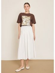 BGN Spódnica w kolorze kremowym rozmiar: 34. Brązowe spódnice damskie BGN, na imprezę, bez wzorów, midi. Za 121.99 zł.