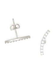 OR ÉCLAT Złote kolczyki-wkrętki z cyrkoniami rozmiar: onesize. Szare kolczyki damskie Or Éclat, z cyrkonią, złote. Za 370.95 zł.