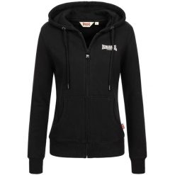 Damska bluza z kapturem zapinana na zamek Lonsdale Calder Vale. Czarne bluzy damskie Lonsdale, m, bez wzorów, z materiału, z kapturem. Za 264.50 zł.