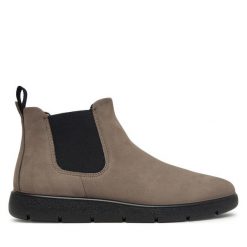 Sztyblety ECCO. Szare botki damskie ECCO, bez obcasa, na płaskiej podeszwie, bez zapięcia. Za 579.99 zł.