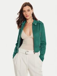 Morgan Kurtka z imitacji skóry 222-GSUD Zielony Regular Fit. Zielone kurtki damskie Morgan, bez wzorów, ze skóry, bez kaptura. Za 229.99 zł.