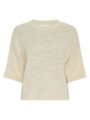 MOSS COPENHAGEN Sweter w kolorze kremowym rozmiar: XS/S. Brązowe swetry klasyczne damskie Moss Copenhagen, s, z bawełny, bez kołnierzyka. Za 169.95 zł.