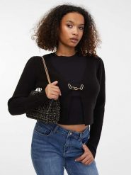 Orsay Bolerko w kolorze czarnym rozmiar: M. Czarne swetry klasyczne damskie Orsay, m, bez kołnierzyka. Za 74.28 zł.