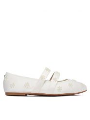 Buffalo Baleriny Dahlia Flower Pearl 1620070 Biały. Białe balerinki damskie Buffalo, bez wzorów, z materiału. Za 349.99 zł.