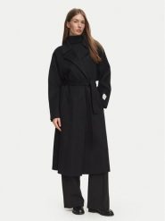 Calvin Klein Płaszcz wełniany Hero LV040WL571 Czarny Regular Fit. Czarne płaszcze damskie Calvin Klein, na zimę, xl, bez wzorów, z syntetyku, bez kaptura. Za 1,699.00 zł.