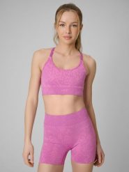 4F Biustonosz treningowy z niskim wsparciem - różowy XS/S. Czerwone biustonosze sportowe damskie 4F, bez wzorów, z dzianiny. Za 119.99 zł.